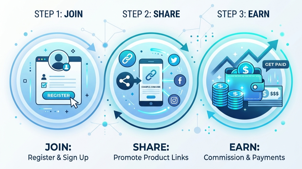 Affiliate Steps Process Diagram
